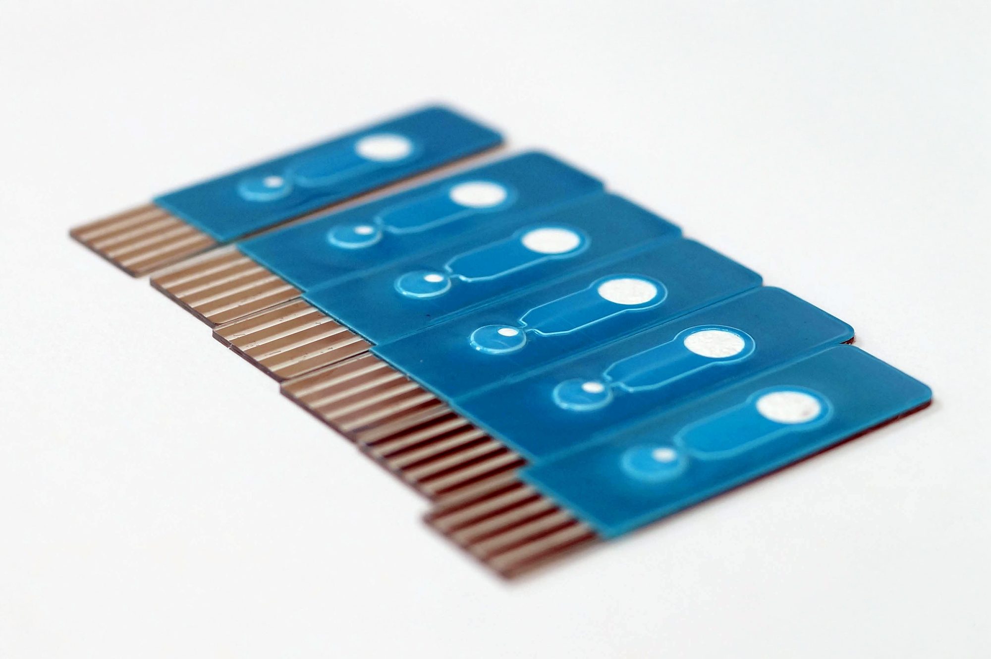 Diagnostic test strips with printed electrodes