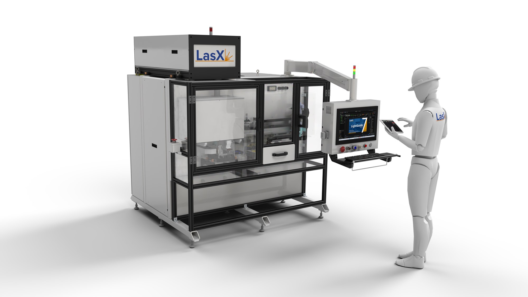 ExactCore laser workstation, fully enclosed, with operator station